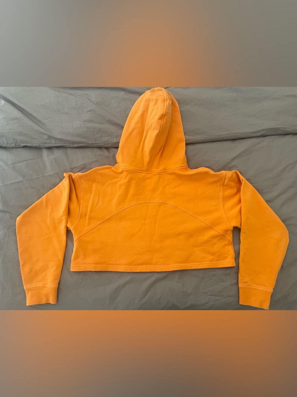 Lululemon Relaxed Cropped Hoodie Size 12 Mango Orange Cotton EUC - Picture 2 of 7